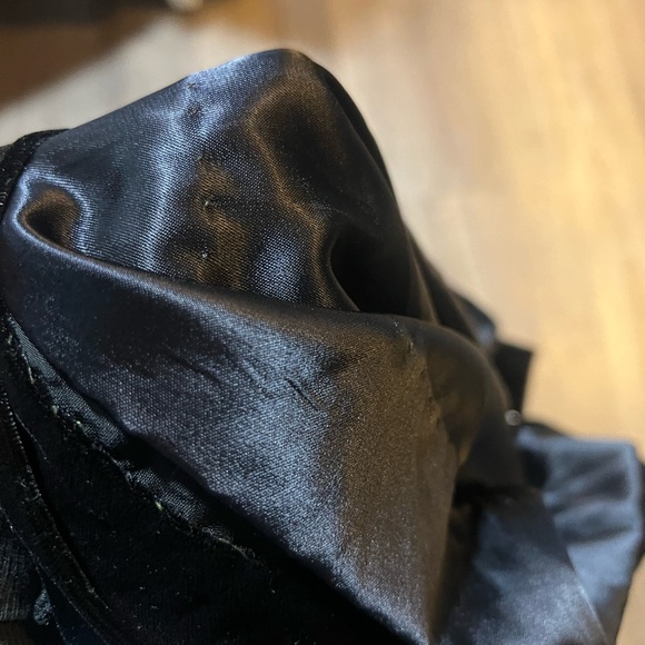 80s Victor Costa For Saks Fifth Avenue Black Velvet Strapless Dress Sz 10 - Picture 6 of 6